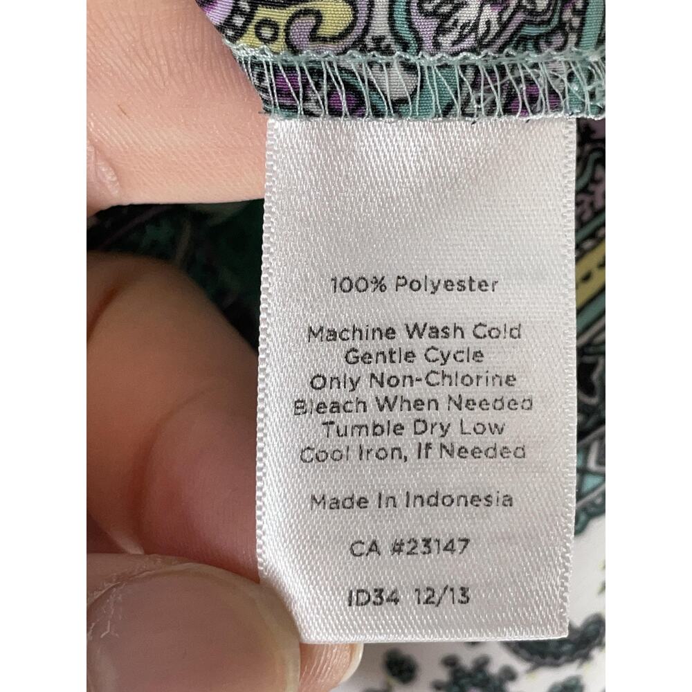 Talbots Sleeveless Shirt Womens Large Multi Color Paisley Print Zip Back Top - Picture 7 of 9